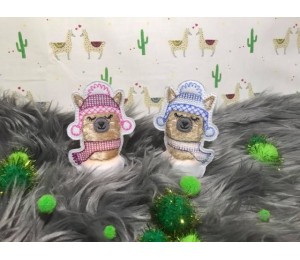 ITH Stickdatei - Teelichthülle Winter Lama